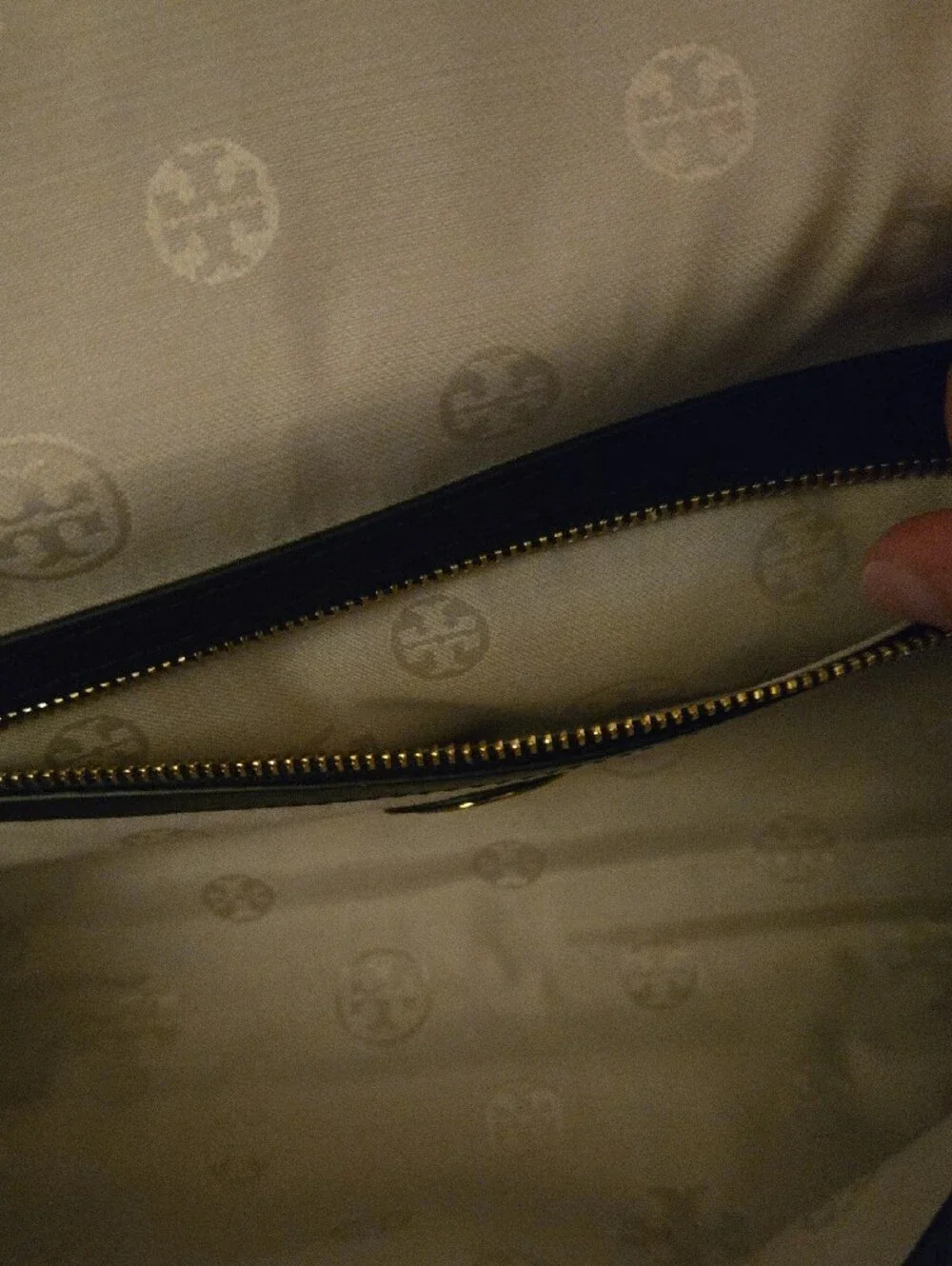Tory Burch Black Leather Chain-Handle Wristlet Clutch